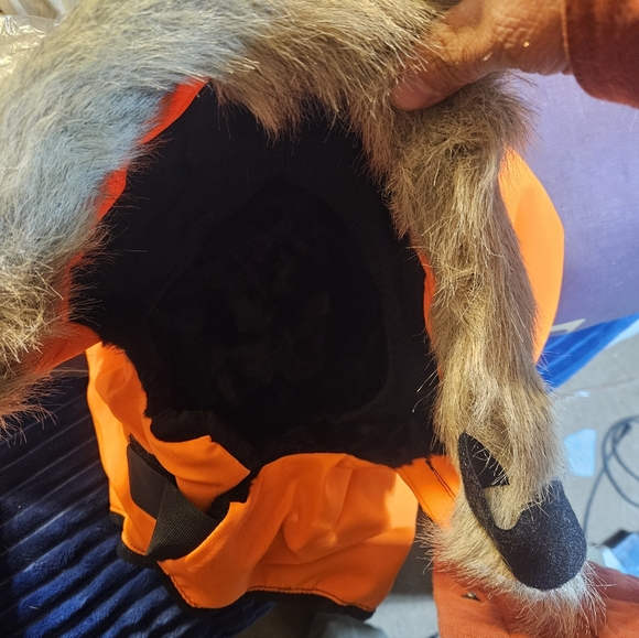 Other - New Blaze Orange and Faux Fur Pullover Hood